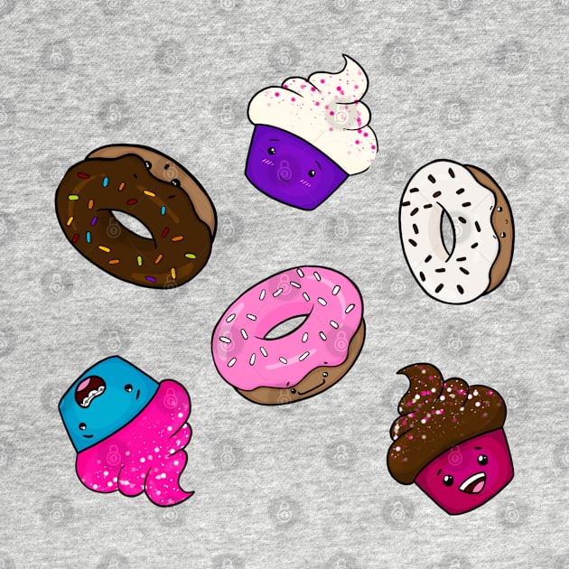 Kawaii Donuts and Cupcakes by Fun4theBrain